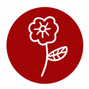 Beyaz arkaplanda güzel çiçek sembolü