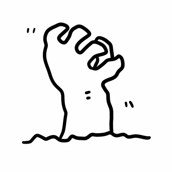 line drawing cartoon of a hand gesture , zombie hand cartoon