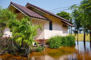 Tayland 'da sağanak yağmurdan sonra evi su bastı