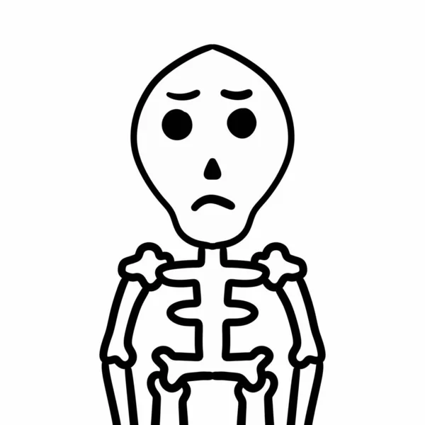 cartoon doodle skeleton with black and white expression. illustration