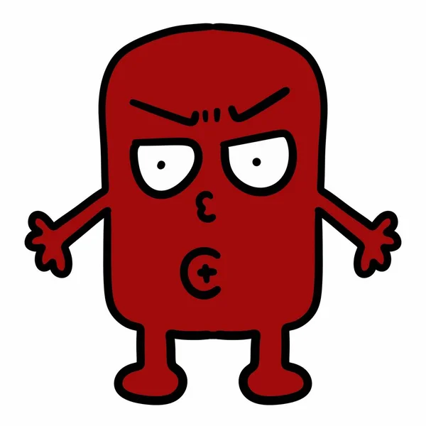 art angry red monster cartoon character