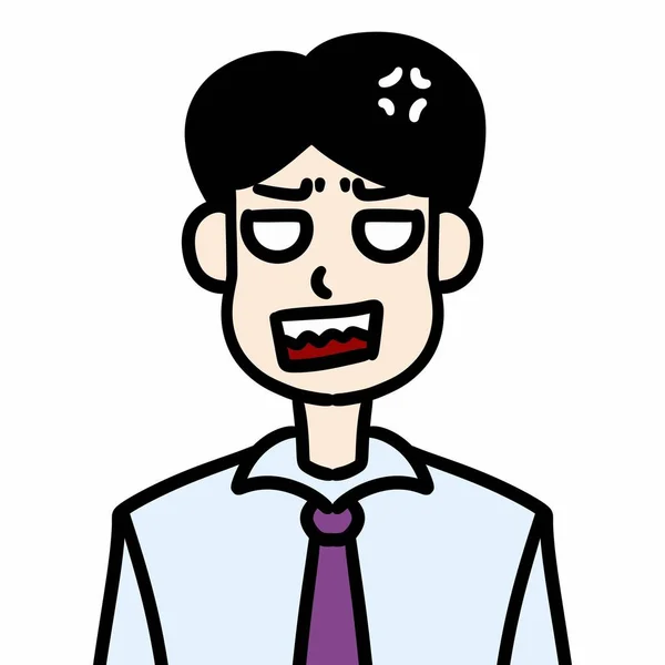 cute cartoon man with white background