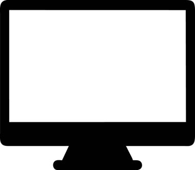 computer monitor screen isolated on white background, vector illustration