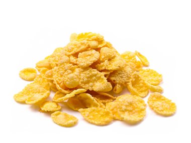 corn flakes on the white background