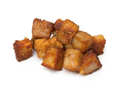 fried pork ribs isolated on white background