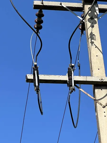 electric pole with electric wires