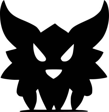 evil demon icon in solid style