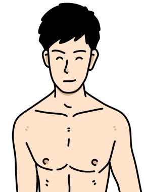 Beyaz arka planda sevimli bir adam çizgi filmi