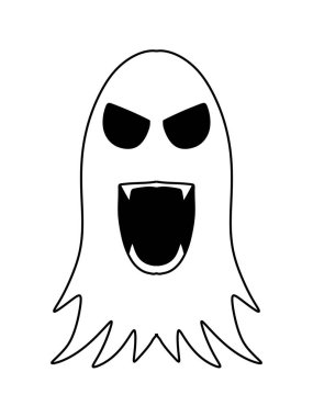 Hayalet simgesi tasarımı, Cadılar Bayramı korkunç parti teması illüstrasyonu