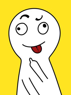 Gülen komik çizgi film canavarı. Çizim biçiminde illüstrasyon