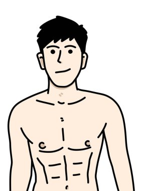 Beyaz arka planda yakışıklı Asyalı adam