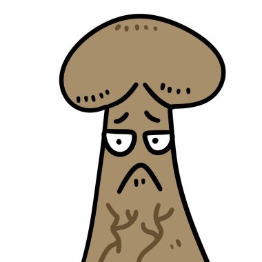 Beyaz arka plan üzerinde mantar çizgi film