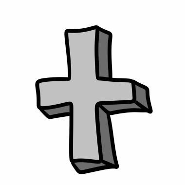 Beyaz arkaplan illüstrasyonunda Hıristiyan haçı