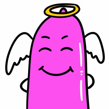 beyaz arkaplanda izole edilmiş çizgi film prezervatif çizimi