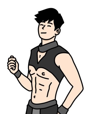 Beyaz arkaplanda çizgi film adamı çizimi