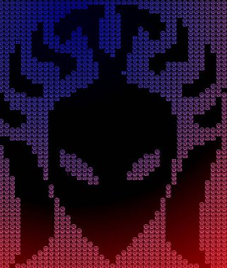 piksel kafatası simgesi renkli arkaplanda izole edildi