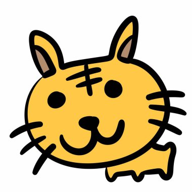 Kedi. Web simgesi basit illüstrasyon