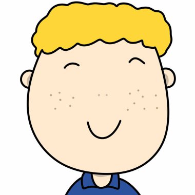 Beyaz arka planda erkek çizgi film ikonu. resimleme