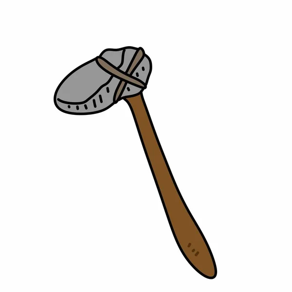 stone axe cartoon on white background