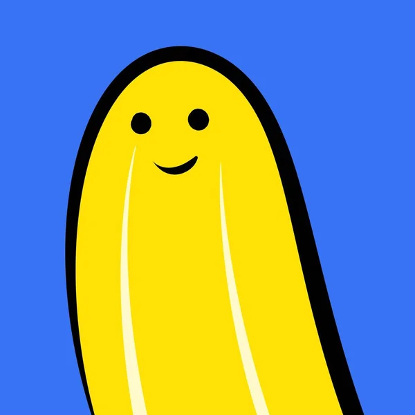 cute banana on blue background illustration