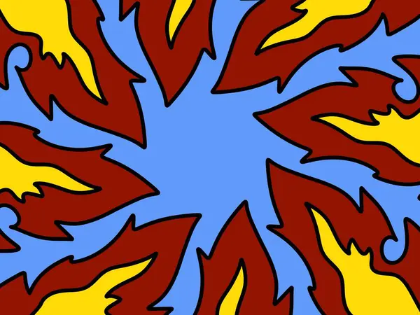 fire cartoon pattern on blue background
