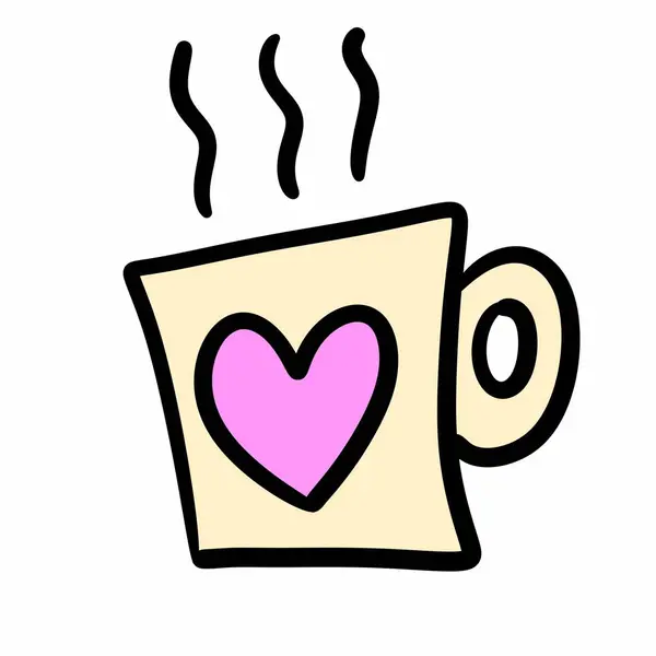 love tea hot cup cartoon illustration graphic design