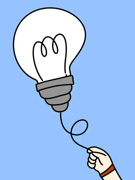 light bulb with hand drawn idea. illustration.