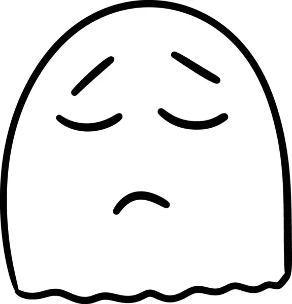 a ghost with eyes closed and a sad face