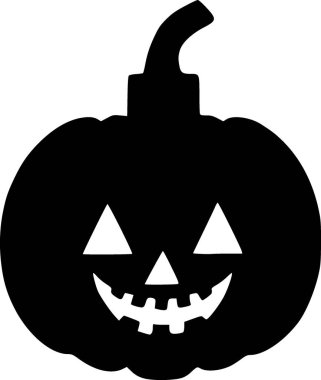 Korkunç yüzlü siyah beyaz bir balkabağı.