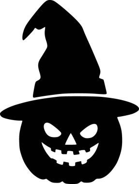 Korkunç yüzlü siyah beyaz bir balkabağı.