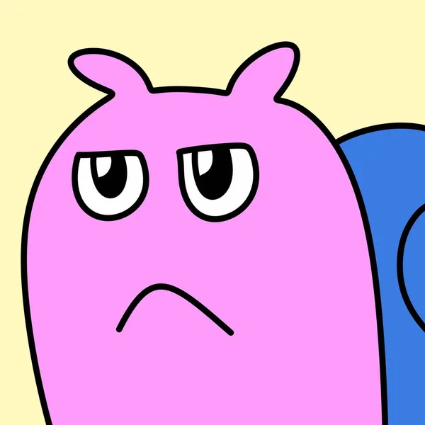 a cartoon character with a sad expression