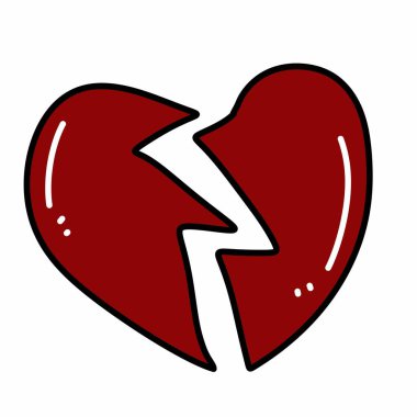 Beyaz arka planda kırık bir kalp.