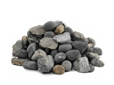 Beyaz arka planda bir kaya yığını