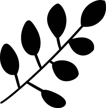 Siyah ve beyaz bir bitki silueti.