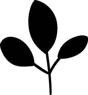 Siyah ve beyaz bir bitki silueti.