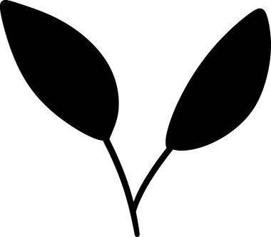 Siyah ve beyaz bir bitki silueti.