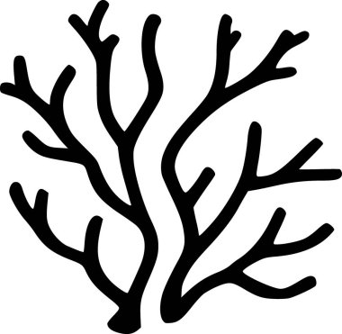 Bir mercan simgesinin siyah beyaz resmi