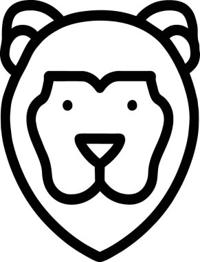 Siyah çizgili bir aslan kafası.