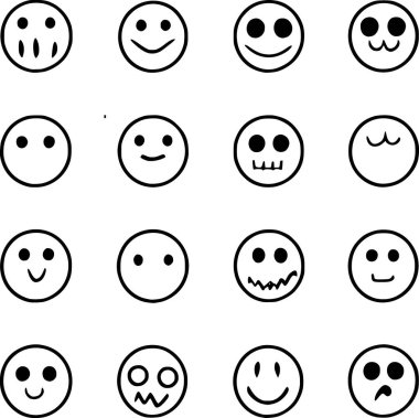 Bir grup cadılar bayramı yüzü.