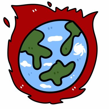 Dünya gezegeninde bir çizgi film.