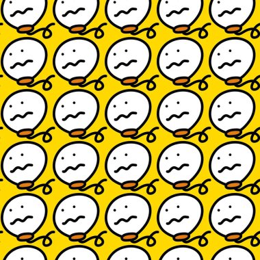 Güzel, pürüzsüz bir desen. Duyguları olan sevimli çizgi film kawaii karakterleri