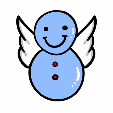 Beyaz arkaplanda kardan adam karikatürü