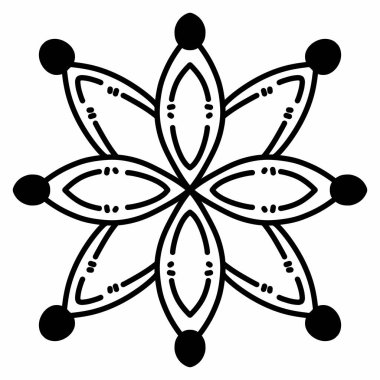 Siyah ve beyaz mandala. etnik sanat