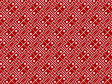 Kırmızı ve beyaz süs. Web, tekstil ve duvar kağıtları için soyut arkaplan