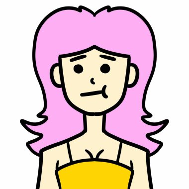 Üzgün yüzlü tatlı bir kız.