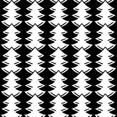 black and white seamless pattern with abstract geometric figures, illustration