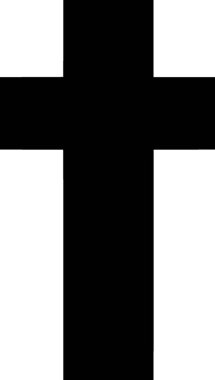 Hristiyan haç simgesi beyaz üzerine