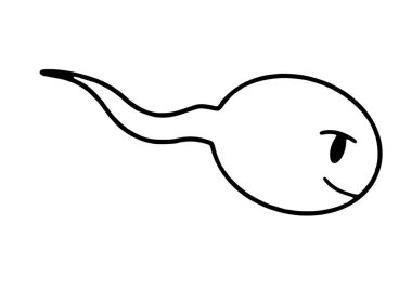 Güzel el çizimi sperm çizimi. sanat.