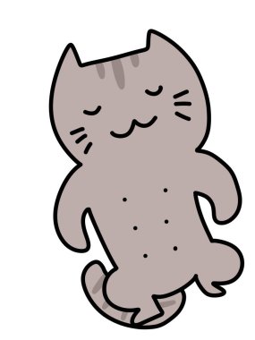 etiket bir sevimli çizgi kedi