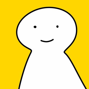 cute yellow color of cartoon face with smile. 